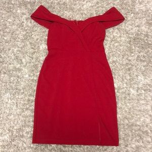 Xtra Ordinary red off the shoulder mini dress